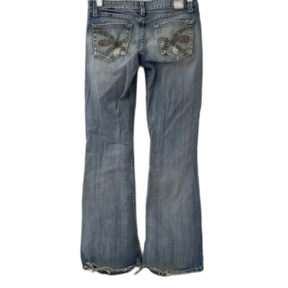 Vintage BKE Payton Flared Jeans Frayed Floor Drag Hem Y2K Grunge Aesthetic